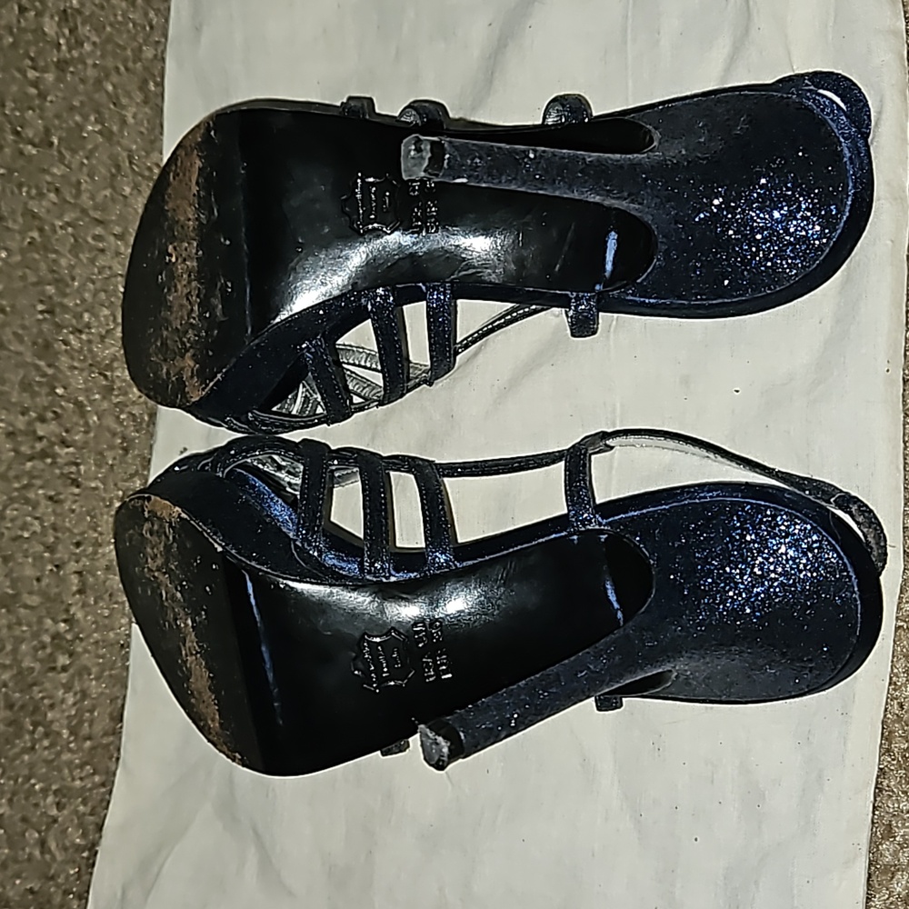 6 sling back women's heel glitter blue - Picture 5 of 6